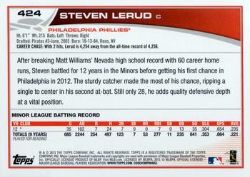 2013 Topps #424 Steve Lerud Back