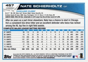 2013 Topps #457 Nate Schierholtz Back