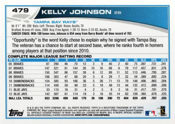 2013 Topps #479 Kelly Johnson Back