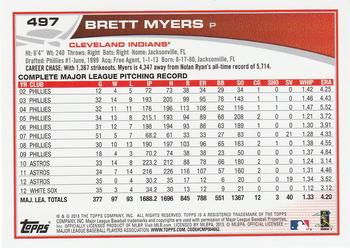 2013 Topps #497 Brett Myers Back