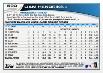 2013 Topps #590 Liam Hendriks Back