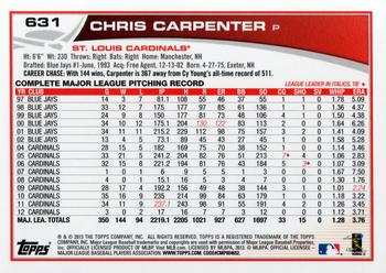 2013 Topps #631 Chris Carpenter Back