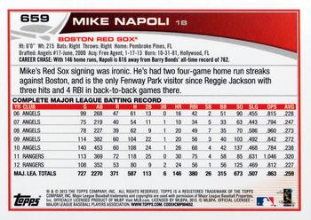 2013 Topps #659 Mike Napoli Back
