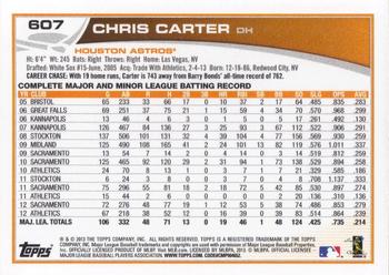 2013 Topps #607 Chris Carter Back