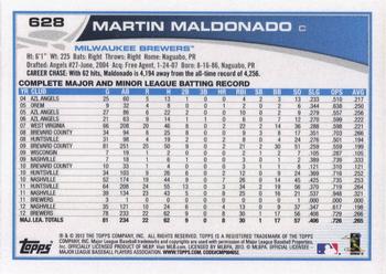 2013 Topps #628 Martin Maldonado Back