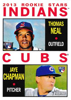 2013 Topps Heritage #146 Indians/Cubs Rookie Stars (Thomas Neal / Jaye Chapman) Front