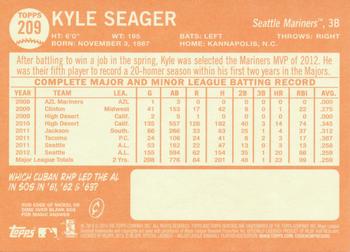 2013 Topps Heritage #209 Kyle Seager Back