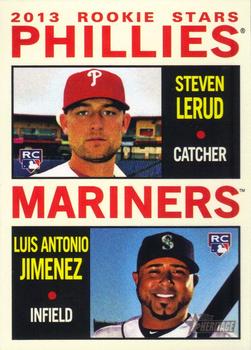 2013 Topps Heritage #226 Phillies/Mariners Rookie Stars (Steven Lerud / Luis Antonio Jimenez) Front