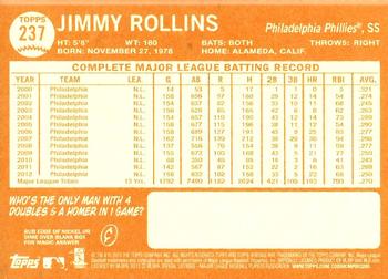 2013 Topps Heritage #237 Jimmy Rollins Back
