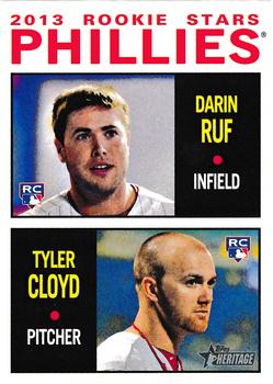2013 Topps Heritage #243 Phillies Rookie Stars (Darin Ruf / Tyler Cloyd) Front