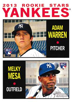 2013 Topps Heritage #281 Yankees Rookie Stars (Adam Warren / Melky Mesa) Front