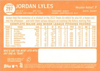 2013 Topps Heritage #297 Jordan Lyles Back