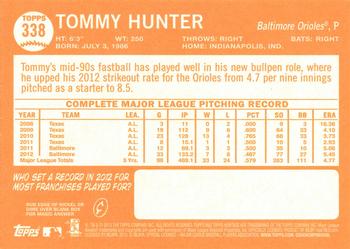 2013 Topps Heritage #338 Tommy Hunter Back