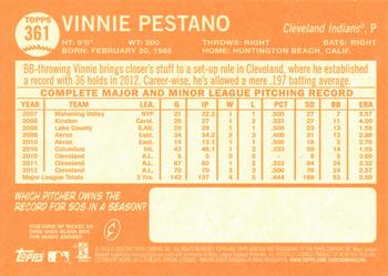 2013 Topps Heritage #361 Vinnie Pestano Back