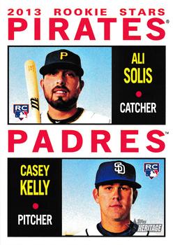 2013 Topps Heritage #388 Pirates/Padres Rookie Stars (Ali Solis / Casey Kelly) Front