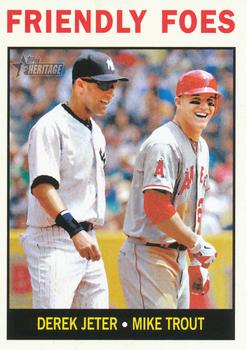 2013 Topps Heritage #41 Friendly Foes (Derek Jeter / Mike Trout) Front