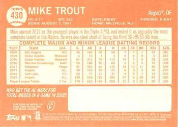2013 Topps Heritage #430 Mike Trout Back
