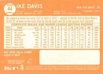 2013 Topps Heritage #44 Ike Davis Back