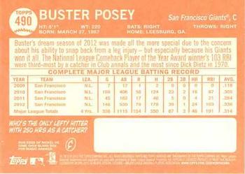 2013 Topps Heritage #490 Buster Posey Back