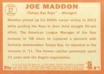 2013 Topps Heritage #27 Joe Maddon Back