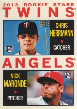 2013 Topps Heritage #116 Twins/Angels (Chris Herrmann / Nick Maronde) Front
