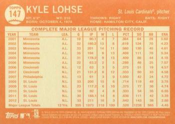 2013 Topps Heritage #147 Kyle Lohse Back