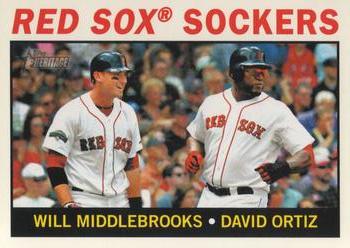 2013 Topps Heritage #155 Red Sox Sockers (Will Middlebrooks / David Ortiz) Front