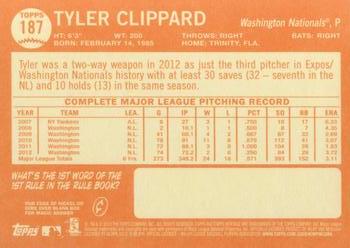2013 Topps Heritage #187 Tyler Clippard Back