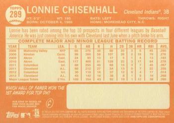 2013 Topps Heritage #289 Lonnie Chisenhall Back