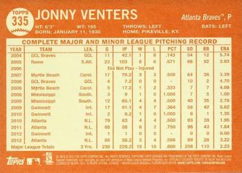 2013 Topps Heritage #335 Jonny Venters Back