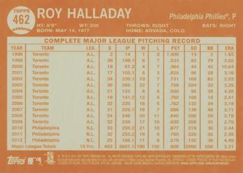 2013 Topps Heritage #462 Roy Halladay Back