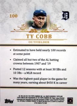 2013 Topps Tribute #100 Ty Cobb Back