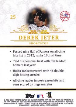 2013 Topps Tribute #25 Derek Jeter Back