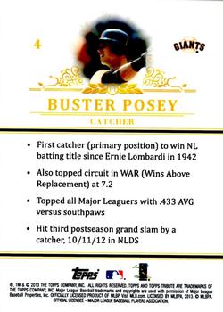 2013 Topps Tribute #4 Buster Posey Back