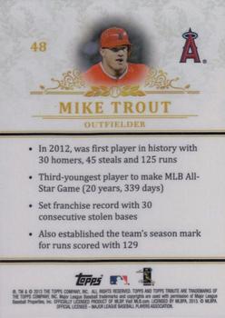 2013 Topps Tribute #48 Mike Trout Back