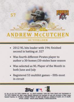 2013 Topps Tribute #57 Andrew McCutchen Back