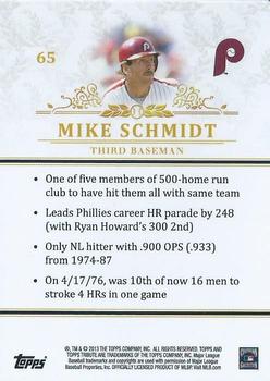 2013 Topps Tribute #65 Mike Schmidt Back