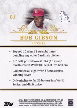2013 Topps Tribute #81 Bob Gibson Back