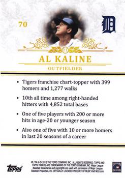 2013 Topps Tribute #70 Al Kaline Back