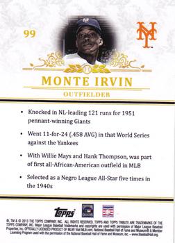 2013 Topps Tribute #99 Monte Irvin Back