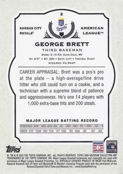 2013 Topps Museum Collection #2 George Brett Back