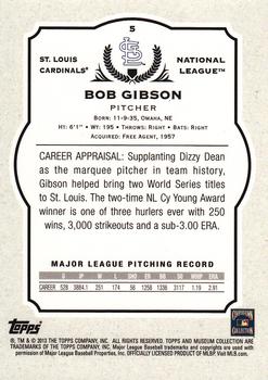 2013 Topps Museum Collection #5 Bob Gibson Back