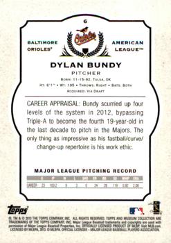 2013 Topps Museum Collection #6 Dylan Bundy Back