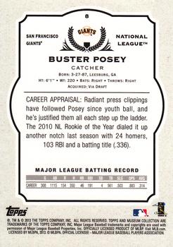 2013 Topps Museum Collection #8 Buster Posey Back