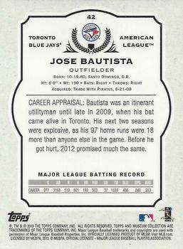 2013 Topps Museum Collection #42 Jose Bautista Back