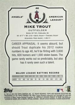 2013 Topps Museum Collection #46 Mike Trout Back