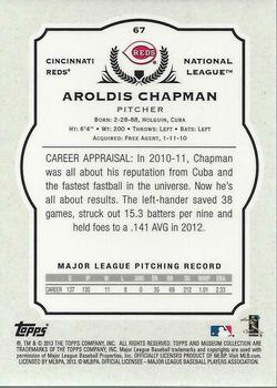 2013 Topps Museum Collection #67 Aroldis Chapman Back