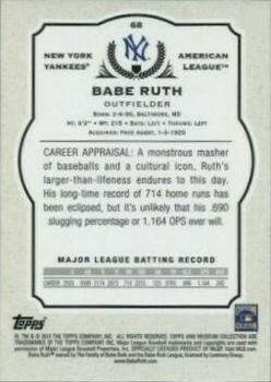 2013 Topps Museum Collection #68 Babe Ruth Back