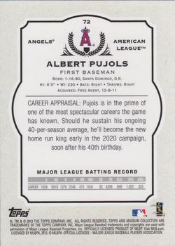 2013 Topps Museum Collection #72 Albert Pujols Back