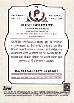 2013 Topps Museum Collection #77 Mike Schmidt Back
